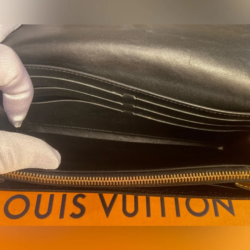🔥FIRM PRICE ~ Louis Vuitton ~ Suhali Black Leather Long Wallet ~ COA ~ TH2088 - Picture 10 of 16